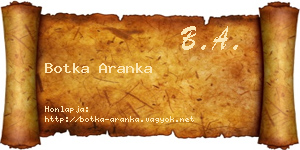 Botka Aranka névjegykártya